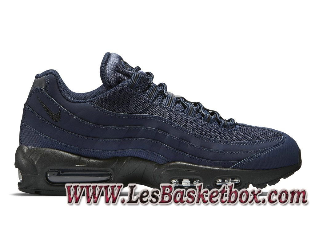 Hommes Nike Air Max 95 Cuir Bleu Marine 609048_407 Chaussures Officiel NIke prix Noires ...
