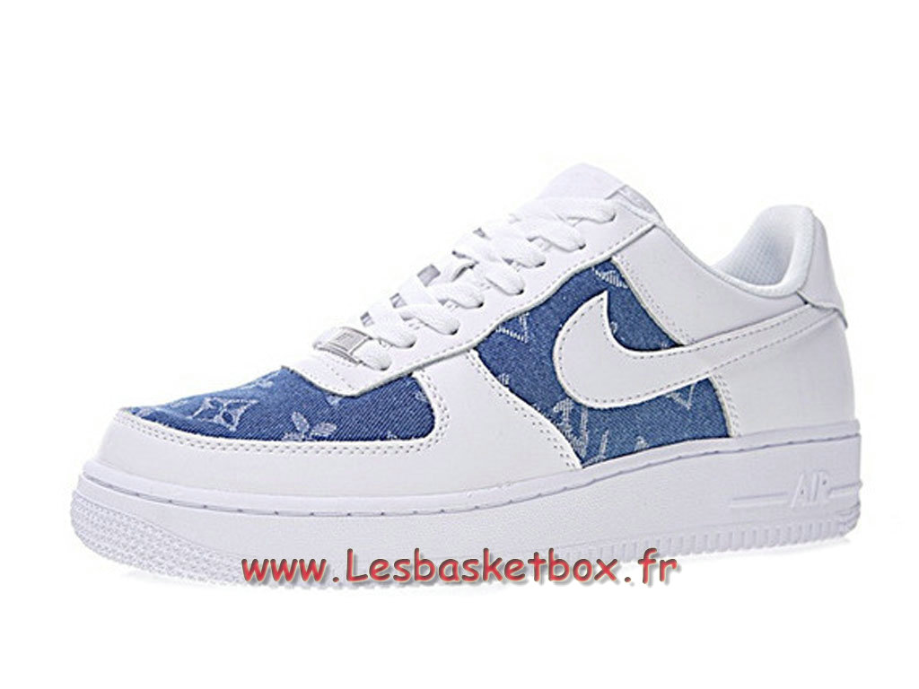 LV x Supreme x Nike Air Force 1 Denim 923089-600 Chaussures Nike Supreme Prix Pour Homme ...