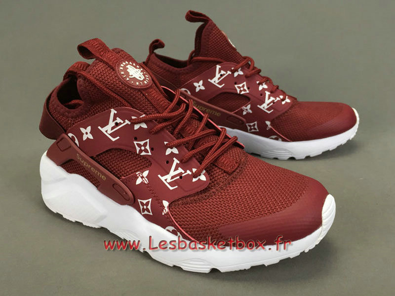 Lv Supreme X Air Huarache Run Ultra White Red | semashow.com